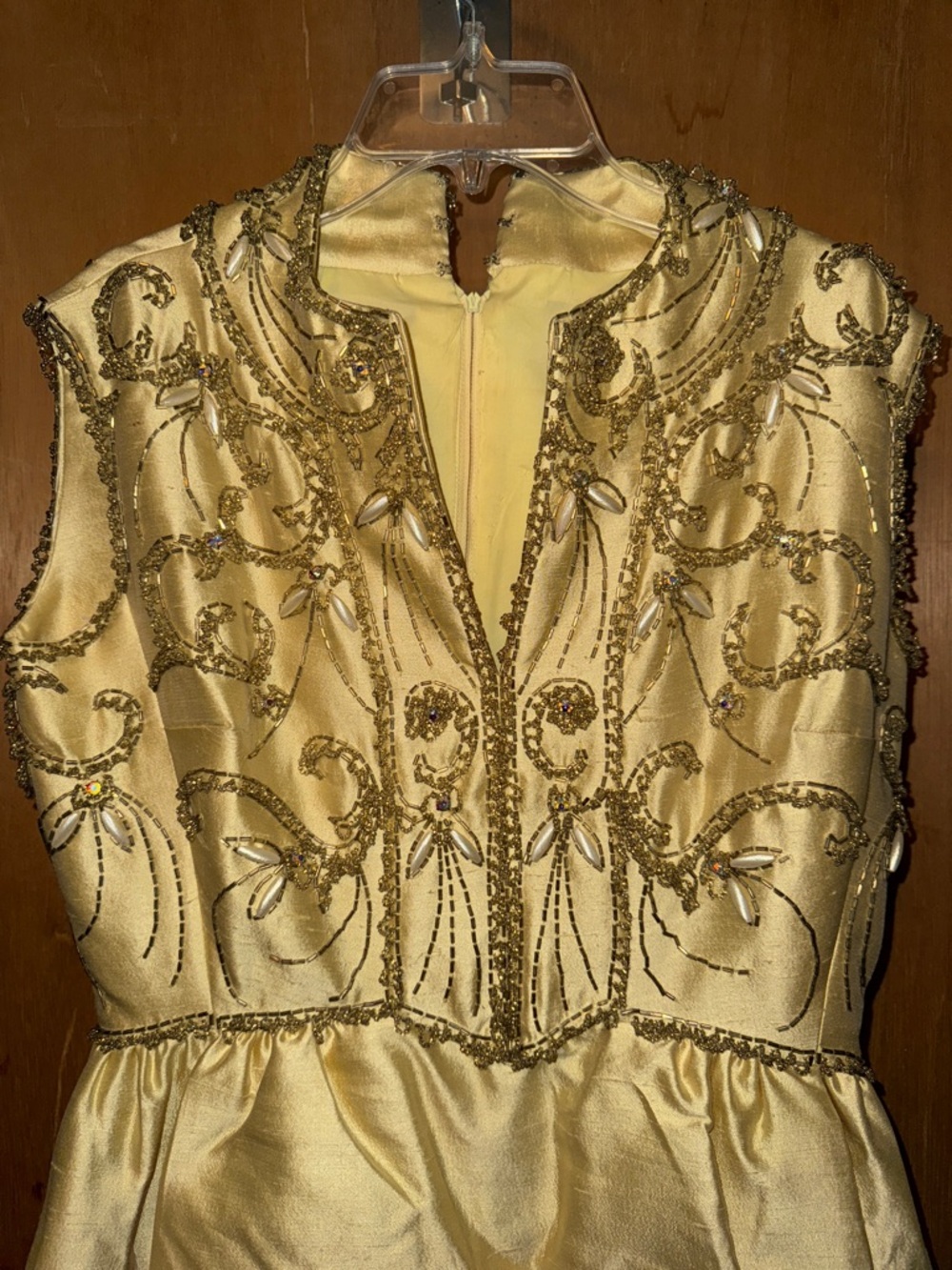 Gold Beaded Evening Dress - Picture 4 of 17
